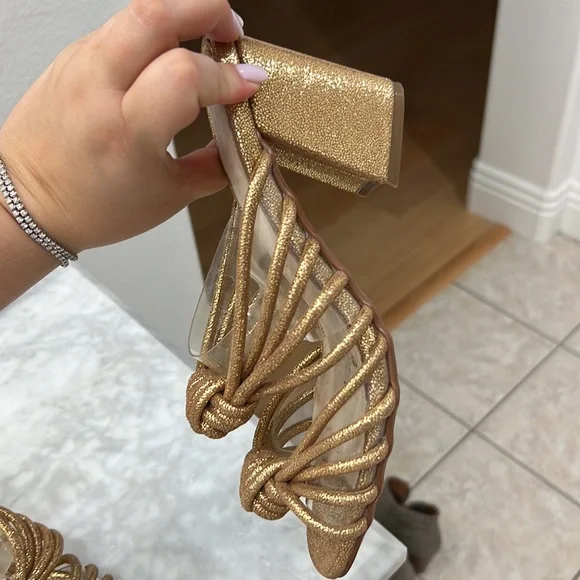 Cecelia New York Chunky Gold Sandal Mules - Picture 12 of 15